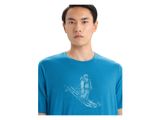 Icebreaker Mens Merino Tech Lite II SS T-Shirt Skiing Yeti geo blue