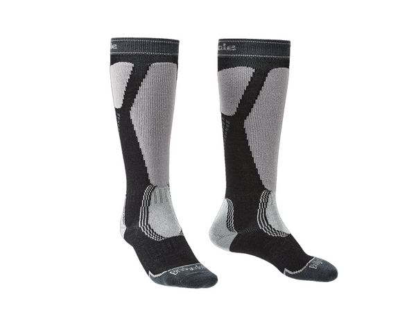 Bridgedale M Ski Easy On black/light grey socks