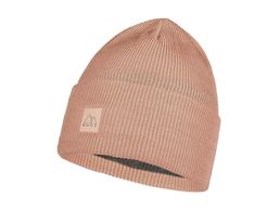 Buff Cross Knit Beanie solid pale pink