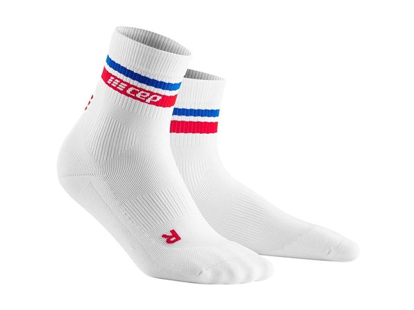 CEP Krátke Kompresné Ponožky retro biele