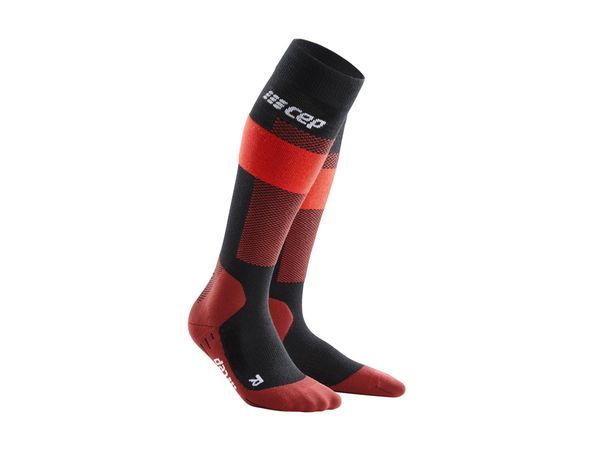 CEP Ski Merino Tall Compression Socks W red