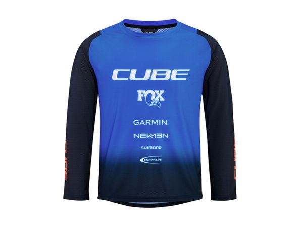 Cube Vertex Jersey Rookie X Actionteam LS Kids black/blue