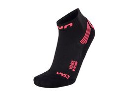 UYN Veloce Woman Running Socks black/coral fluo