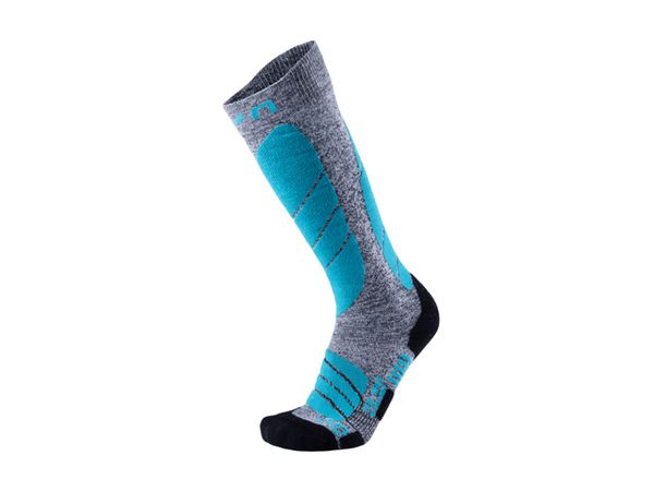 UYN Lady Ski Pro Race Socks grey melange/turquoise
