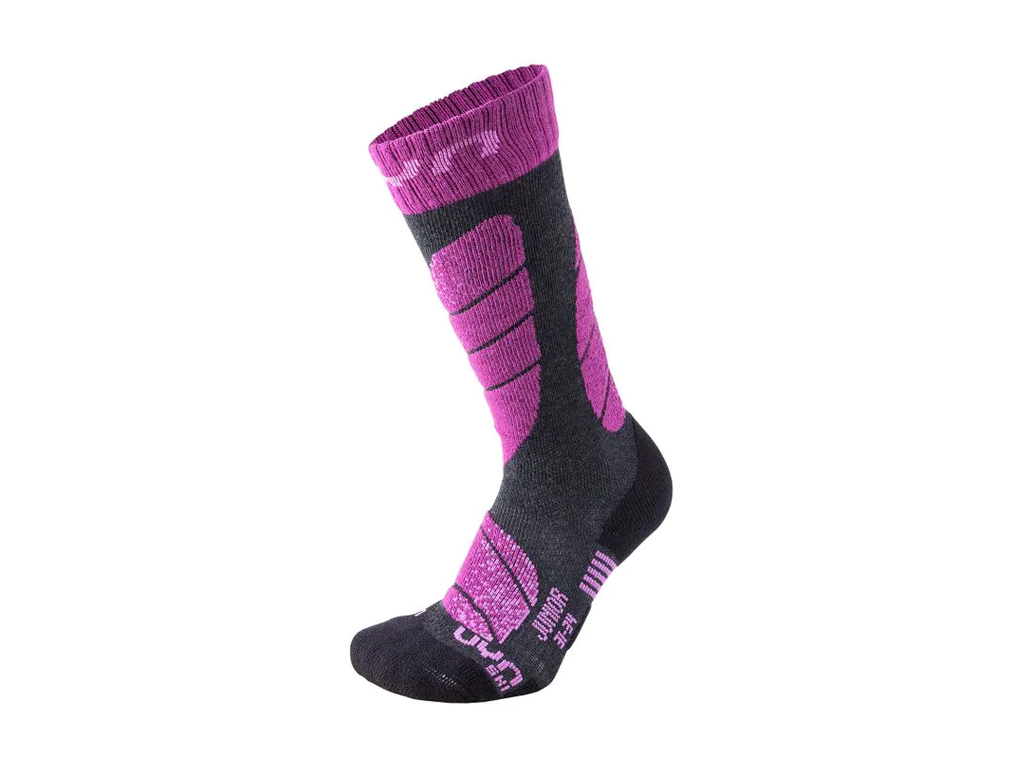 UYN Junior Ski Socks anthracite melange/violet